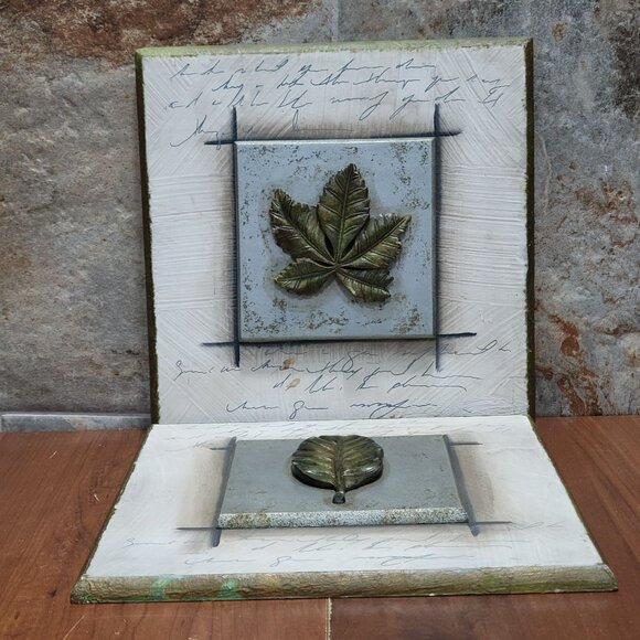 Ceramic Leaf Wall Decor Set of 2 Hanging Wall Art - Picture 6 of 12